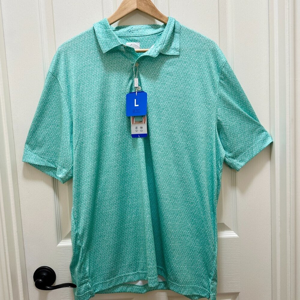 Greg Norman Men's ML75 Polo Shirt Size L Moisture Wicking Performance Golf (NEW)